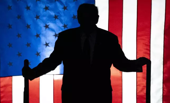 Republican presidential nominee former President Donald Trump arrives to speak at a campaign event at Nassau Coliseum, Wednesday, Sept. 18, 2024, in Uniondale, N.Y. (AP Photo/Alex Brandon)