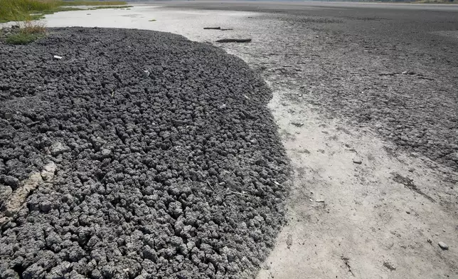 The dried out Rusanda salty lake of which its mud is used in medical therapy, near Melenci, Serbia, Wednesday, Sept. 4, 2024. Experts say the summer of 2024 in the Balkans was the hottest since measurements started more than 130 years ago. (AP Photo/Darko Vojinovic)