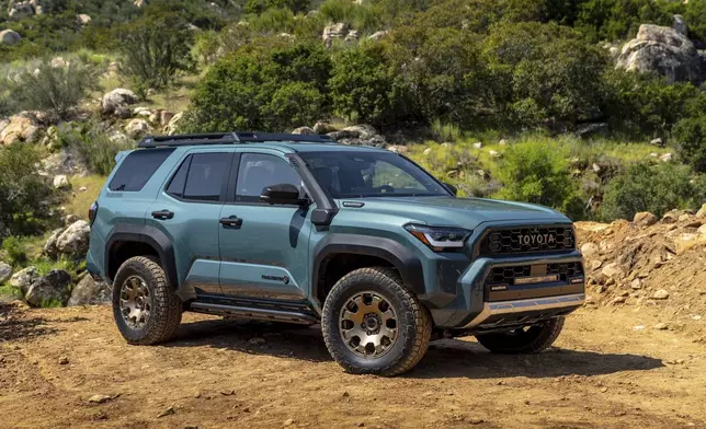 This photo provided by Toyota shows the 2025 4Runner. The new 4Runner has new engines, an updated interior and even more off-road capability than before. (Courtesy of Toyota Motor Sales, U.S.A., Inc. via AP)