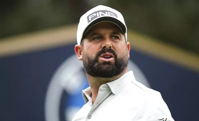 England's Matthew Baldwin looks on during day two of the 2024 BMW PGA Championship at Wentworth Golf Club in Virginia Water, England, Friday, Sept. 20, 2024. (Zac Goodwin/PA via AP)