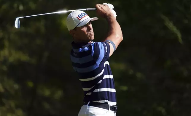 Billy Horschel in action on day one of the BMW PGA Championship at Wentworth Golf Club in Virginia Water, Surrey, England, Thursday, Sept. 19, 2024. (Zac Goodwin/PA via AP)