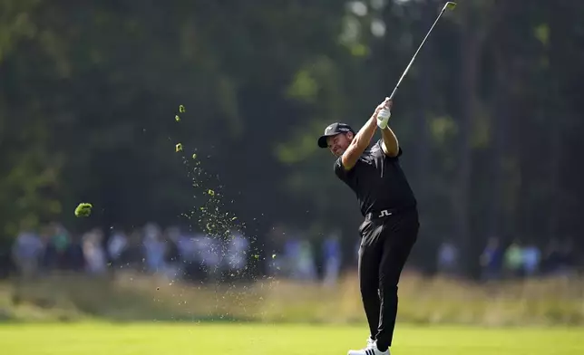 Danny Willett in action during the day one of the BMW PGA Championship at Wentworth Golf Club in Virginia Water, Surrey, England, Thursday, September 19, 2024. (Zac Goodwin/PA via AP)