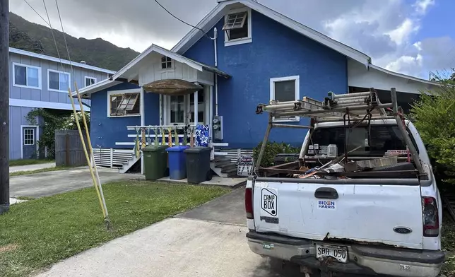 The house of Ryan Routh is seen in Kaaawa, Hawaii, Sunday, Sept. 15, 2024. Routh is in police custody in connection with the apparent assassination attempt of Republican presidential nominee former President Donald Trump on Sunday in West Palm Beach, Fla. (AP Photo/Audrey McAvoy)