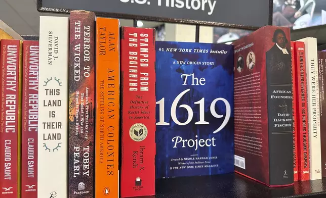 Books on U.S. history are displayed for sale at a book store in Raleigh, N.C., on Saturday, July 13, 2024. (AP Photo/Allen G. Breed)