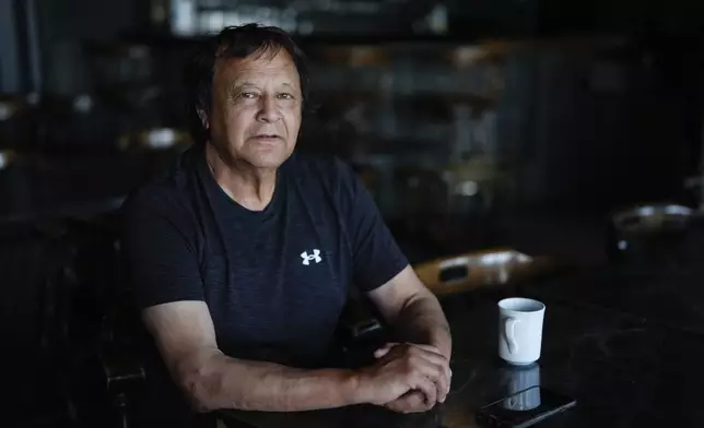 Churchill Mayor Mike Spence, a member of the Cree First Nation, poses for a portrait, Monday, Aug. 5, 2024, at the Seaport Hotel in Churchill, Manitoba. (AP Photo/Joshua A. Bickel)