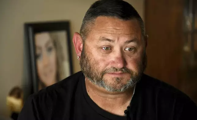 Robert Olds, uncle of Rikki Olds, who was fatally shot along with nine other people at a grocery store in Boulder, Colo., in 2021, is interviewed in Lafayette, Colo., Tuesday, Aug. 27, 2024. (AP Photo/Thomas Peipert)