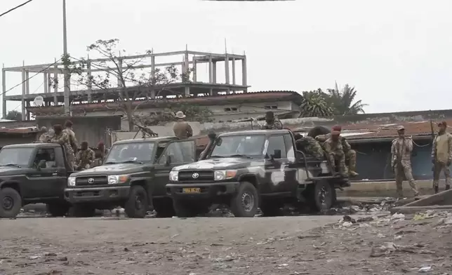 This image made from video shows state security forces outside Makala prison in Kinshasa, Democratic Republic of the Congo, following an attempted jailbreak in Congo’s main prison on Sept. 2, 2024.(AP Photo)