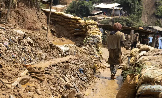 Gold miners at work on Sept. 5, 2024, in Kamituga in eastern Congo's South Kivu province, which is the epicenter of the world's latest outbreak of the disease. (AP Photo/Moses Sawasawa)