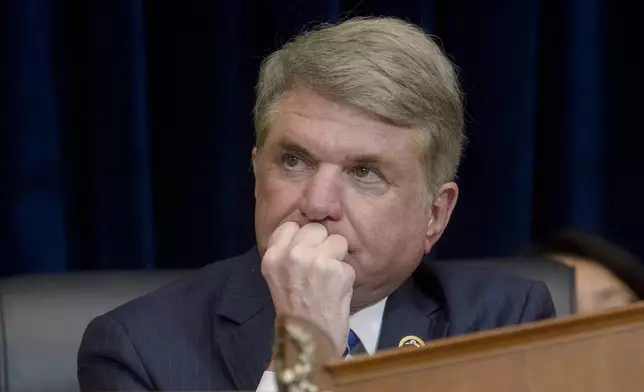 House Committee on Foreign Affairs Chairman Michael McCaul, R-Texas, presides over a House Committee on Foreign Affairs hearing "An Assessment of the State Departments Withdrawal from Afghanistan by Americas Top Diplomat," on Capitol Hill, in Washington, Tuesday, Sept. 24, 2024. (AP Photo/Rod Lamkey, Jr.)