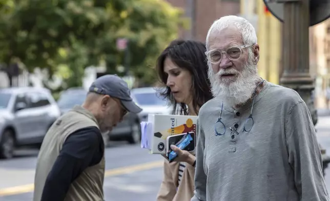 David Letterman arrives at federal court in New York, Monday Sept. 16, 2024. (AP Photo/Stefan Jeremiah)