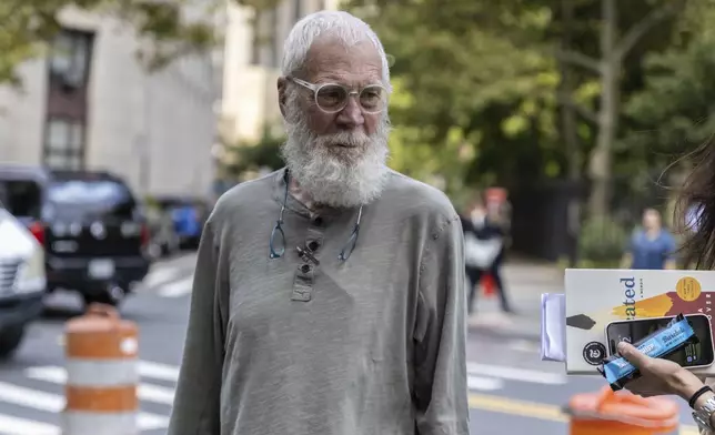 David Letterman arrives at federal court in New York, Monday Sept. 16, 2024. (AP Photo/Stefan Jeremiah)