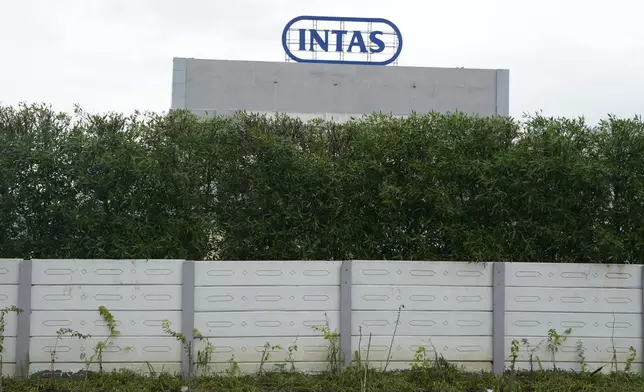 The INTAS pharmaceutical manufacturing plant is seen in Ahmedabad, India, Friday, Aug. 2, 2024, which had produced tainted eyedrops which sickened more than 80 Americans, killing four of them and blinding more than a dozen others. (AP Photo/Ajit Solanki)