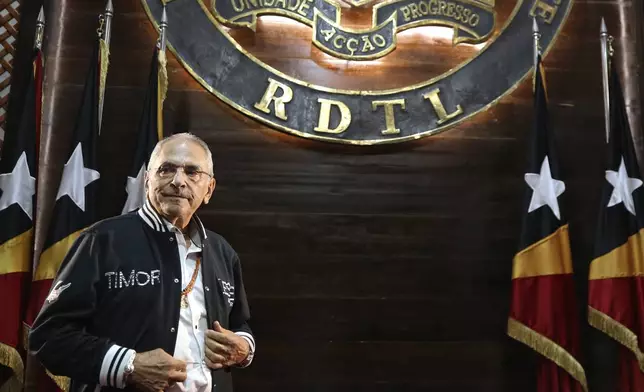 President of East Timor José Ramos-Horta arrives for an interview with The Associated Press at the Presidential Palace in Dili, East Timor, Wednesday, Sept. 4, 2024. (AP Photo/Firdia Lisnawati)