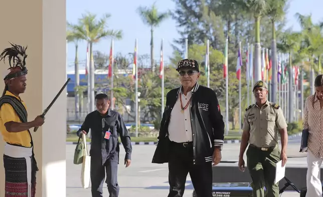 President of East Timor José Ramos-Horta arrives at the Presidential Palace in Dili, East Timor, Wednesday, Sept. 4, 2024. (AP Photo/Firdia Lisnawati)