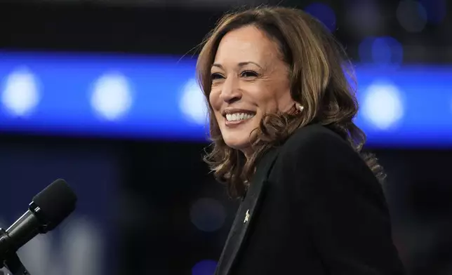 Democratic presidential nominee Vice President Kamala Harris speaks during a campaign event, Thursday, Sept. 12, 2024, in Greensboro, N.C. (AP Photo/Chris Carlson)