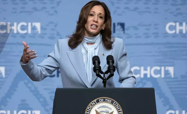 Democratic presidential nominee Vice President Kamala Harris speaks at Congressional Hispanic Caucus Institute (CHCI) Leadership Conference, at Ronald Reagan Building in Washington, Wednesday, Sept. 18, 2024. (AP Photo/Jose Luis Magana)