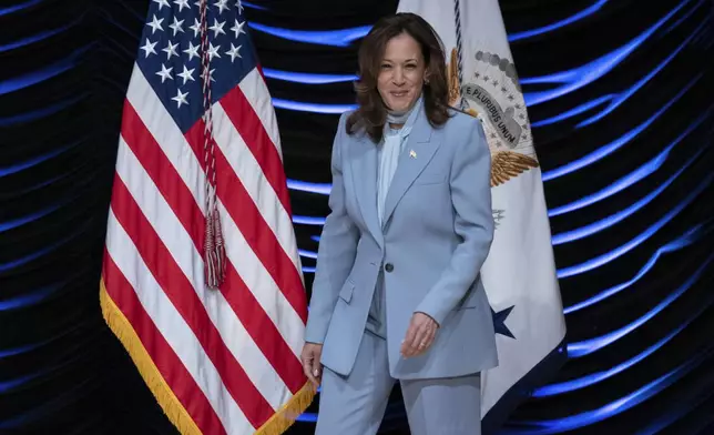 Democratic presidential nominee Vice President Kamala Harris arrives at the Congressional Hispanic Caucus Institute (CHCI) Leadership Conference, at Ronald Reagan Building in Washington, Wednesday, Sept. 18, 2024. (AP Photo/Jose Luis Magana)