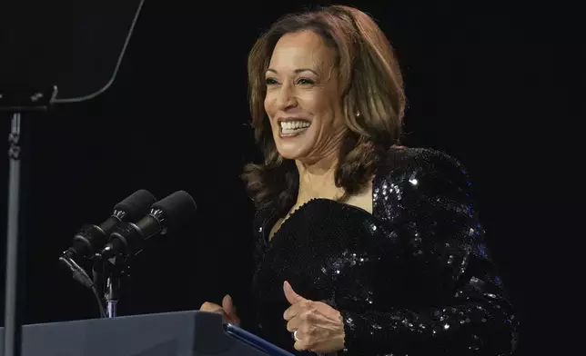 Democratic presidential nominee Vice President Kamala Harris speaks during the Congressional Black Caucus Foundation Phoenix Awards, Saturday, Sept. 14, 2024. (AP Photo/Jacquelyn Martin)