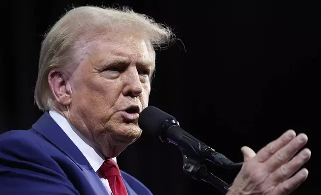 Republican presidential nominee former President Donald Trump speaks during a campaign event at the Linda Ronstadt Music Hall, Thursday, Sept.12, 2024, in Tucson, Ariz. (AP Photo/Alex Brandon)