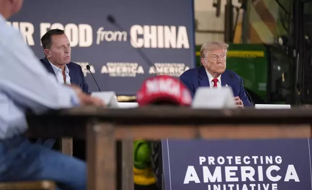 Republican presidential nominee former President Donald Trump listens during a campaign event at a farm, Monday, Sept. 23, 2024, in Smithton, Pa. (AP Photo/Alex Brandon)