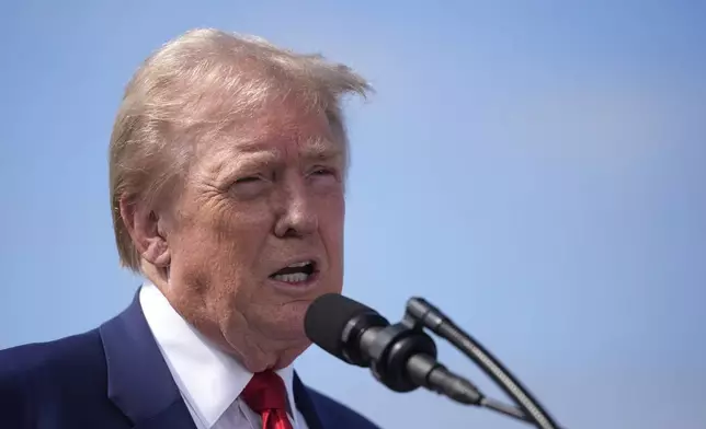 Republican presidential nominee former President Donald Trump speaks during a news conference held at Trump National Golf Club Los Angeles in Rancho Palos Verdes, Calif., Friday, Sept. 13, 2024. (AP Photo/Jae C. Hong)