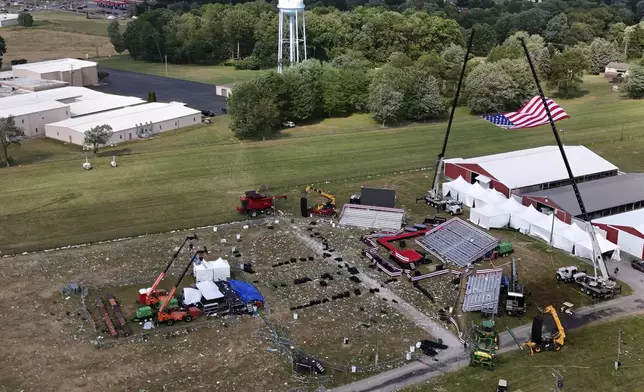 FILE - The Butler Farm Show, site of a campaign rally for Republican presidential candidate former President Donald Trump, viewed July 15, 2024 in Butler, Pa. (AP Photo/Gene J. Puskar, File)