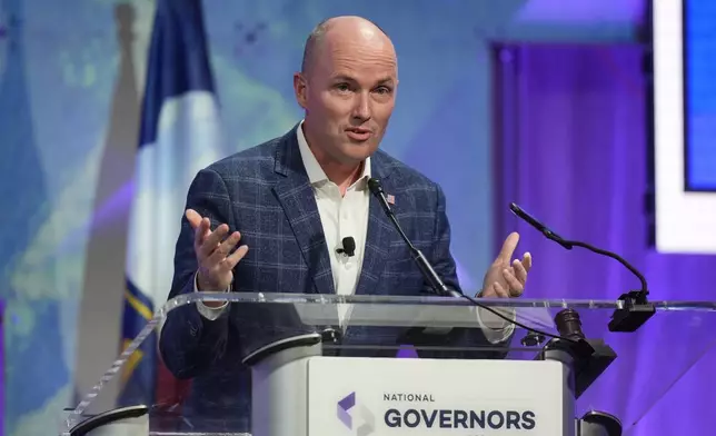 FILE - Utah Gov. Spencer Cox speaks at the 2024 summer meeting of the National Governors Association Thursday, July 11, 2024, in Salt Lake City. (AP Photo/Rick Bowmer, File)