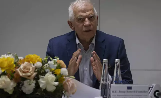 European Union foreign policy chief Josep Borrell, speaks during a press conference in Dubai, United Arab Emirates, Tuesday, Sept. 17, 2024. (AP Photo/Altaf Qadri)