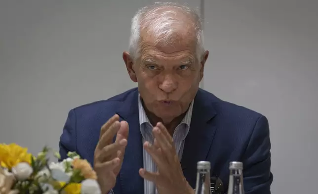 European Union foreign policy chief Josep Borrell speaks during a press conference in Dubai, United Arab Emirates, Tuesday, Sept. 17, 2024. (AP Photo/Altaf Qadri)