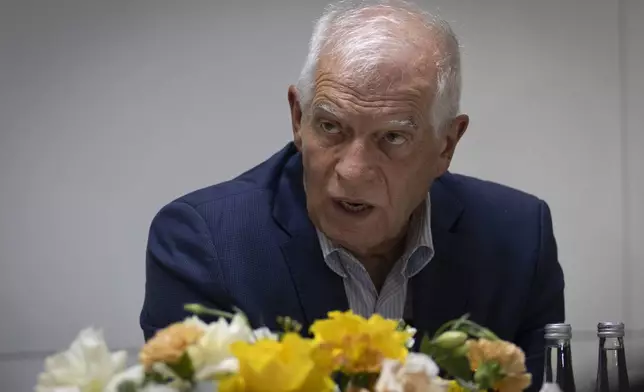 European Union foreign policy chief Josep Borrell, speaks during a press conference in Dubai, United Arab Emirates, Tuesday, Sept. 17, 2024. (AP Photo/Altaf Qadri)