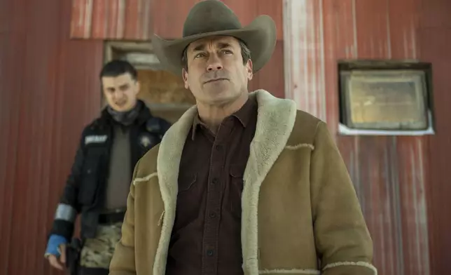 This image released by FX shows Jon Hamm in a scene from "Fargo." (Michelle Faye/FX via AP)