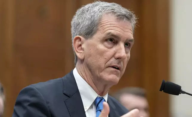 FAA Administrator Mike Whitaker testifies before the House Committee on Transportation and Infrastructure Subcommittee on Aviation hearing, Tuesday, Sept. 24, 2024, on Capitol Hill in Washington. (AP Photo/Jose Luis Magana)