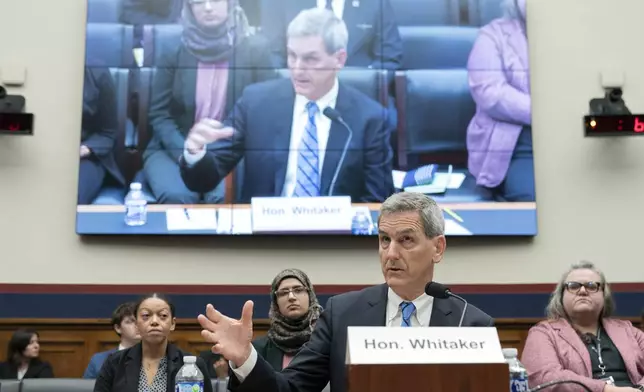 FAA Administrator Mike Whitaker testifies before the House Committee on Transportation and Infrastructure Subcommittee on Aviation hearing, Tuesday, Sept. 24, 2024, on Capitol Hill in Washington. (AP Photo/Jose Luis Magana)