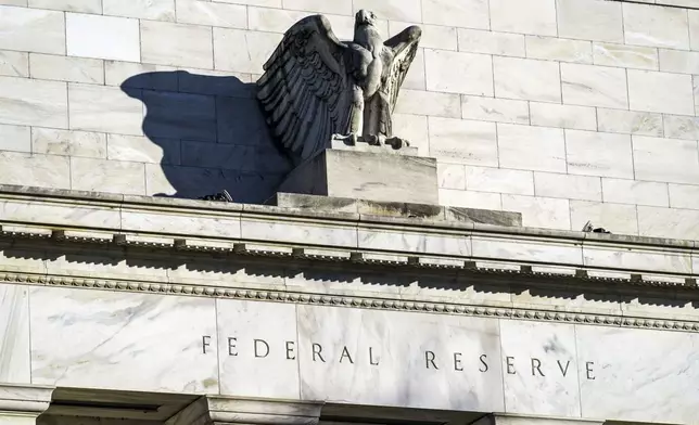 FILE - A detail of the Federal Reserve building in Washington is shown on Nov. 16, 2020. (AP Photo/J. Scott Applewhite, File)