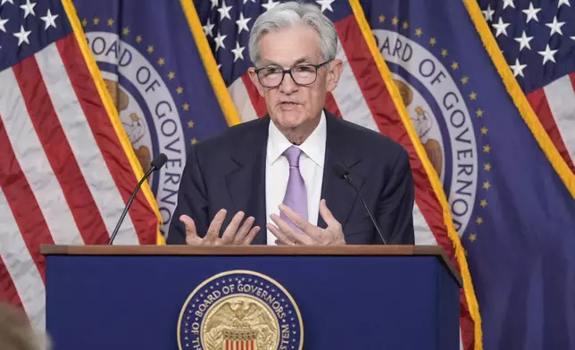 Federal Reserve Board Chairman Jerome Powell speaks during a news conference at the Federal Reserve in Washington, Wednesday, Sept. 18, 2024. (AP Photo/Ben Curtis)