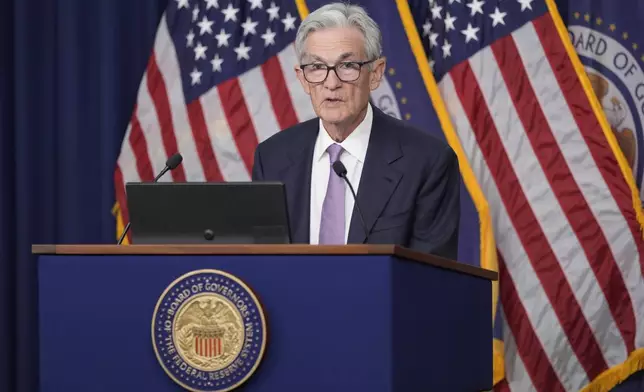 Federal Reserve Board Chairman Jerome Powell speaks during a news conference at the Federal Reserve in Washington, Wednesday, Sept. 18, 2024. (AP Photo/Ben Curtis)