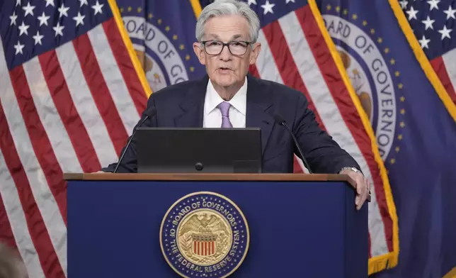 Federal Reserve Board Chairman Jerome Powell speaks during a news conference at the Federal Reserve in Washington, Wednesday, Sept. 18, 2024. (AP Photo/Ben Curtis)