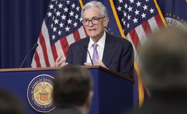 Federal Reserve Board Chairman Jerome Powell speaks during a news conference at the Federal Reserve in Washington, Wednesday, Sept. 18, 2024. (AP Photo/Ben Curtis)