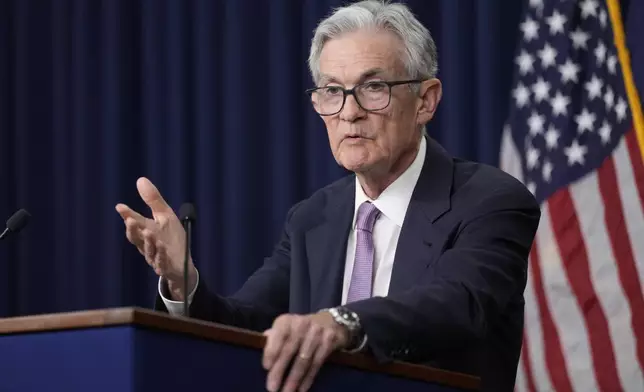 Federal Reserve Board Chairman Jerome Powell speaks during a news conference at the Federal Reserve in Washington, Wednesday, Sept. 18, 2024. (AP Photo/Ben Curtis)