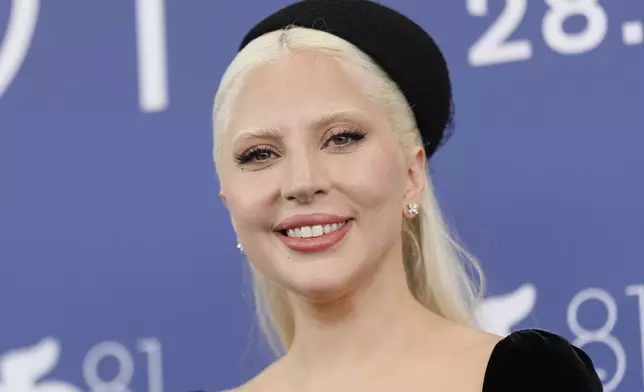 FILE - Lady Gaga appears at the photo call for the film "Joker: Folie A Deux" during the 81st edition of the Venice Film Festival in Venice, Italy, on Sept. 4, 2024. (Photo by Vianney Le Caer/Invision/AP, File)