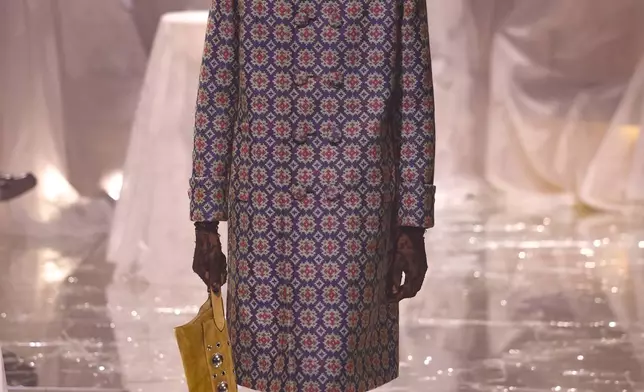 A model wears a creation as part of the Valentino Spring/Summer 2025 collection presented Sunday, Sept. 29, 2024 in Paris. (Photo by Vianney Le Caer/Invision/AP)