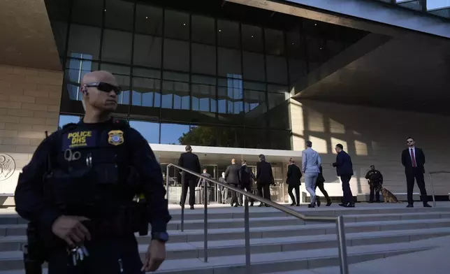 Hunter Biden arrives in federal court under police and secret service protection for jury selection for his trial on felony tax charges Thursday, Sept. 5, 2024, in Los Angeles. (AP Photo/Jae C. Hong)