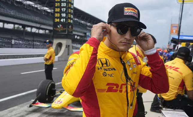 FILE - Alex Palou, of Spain, prepares to drive during a practice session for the Indianapolis 500 auto race at Indianapolis Motor Speedway, Thursday, May 16, 2024, in Indianapolis. (AP Photo/Darron Cummings, File)