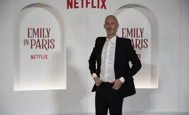 Actor Bruno Gouery arrives at the premiere of "Emily in Paris", in Rome, Tuesday, Sept. 10, 2024. (AP Photo/Andrew Medichini)