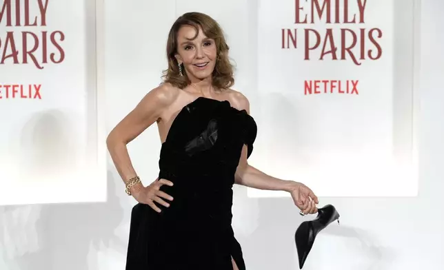 Actress Philippine Leroy-Beaulieu arrives at the premiere of "Emily in Paris", in Rome, Tuesday, Sept. 10, 2024. (AP Photo/Andrew Medichini)