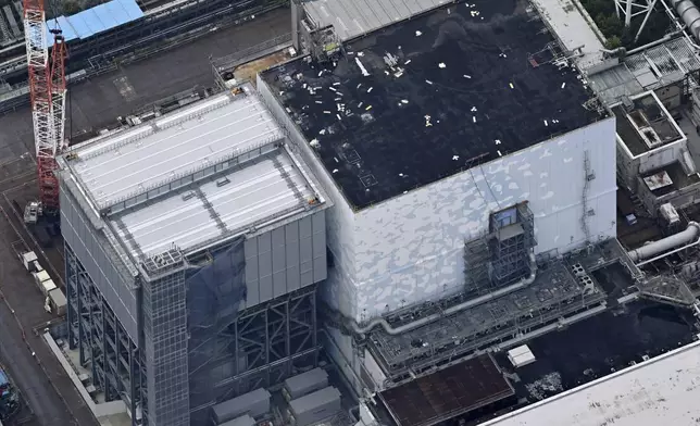 This photo shows the Unit 2 reactor of the Fukushima Daiichi nuclear power plant in Okuma, Fukushima prefecture, northern Japan, on Aug. 22, 2024. (Kyodo News via AP)