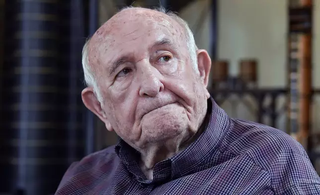 Jimmy Russell, known as the "Buddha of Bourbon" talks about being the third generation of the Russell family involved in the bourbon industry at the Wild Turkey Distillery in Lawrenceburg, Ky., Wednesday, Aug. 28, 2024. (AP Photo/Timothy D. Easley)