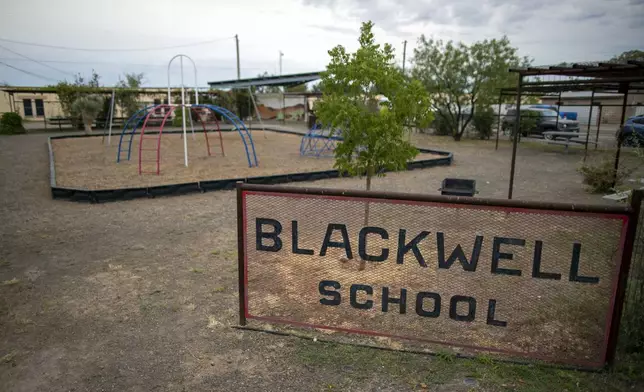 The playground of Blackwell School is pictured during its inauguration as the newest National Historic Site in Marfa, Texas, Saturday, Sept. 14, 2024. (AP Photo/Andres Leighton)