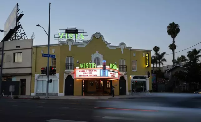 The Vista Theatre is pictured, Friday, Aug. 2, 2024, in the Los Feliz section Los Angeles. (AP Photo/Chris Pizzello)