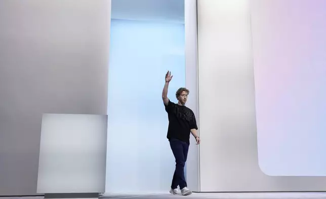 Mark Zuckerberg is introduced at the start of the Meta Connect conference, Wednesday, Sept. 25, 2024, in Menlo Park, Calif. (AP Photo/Godofredo A. Vásquez)